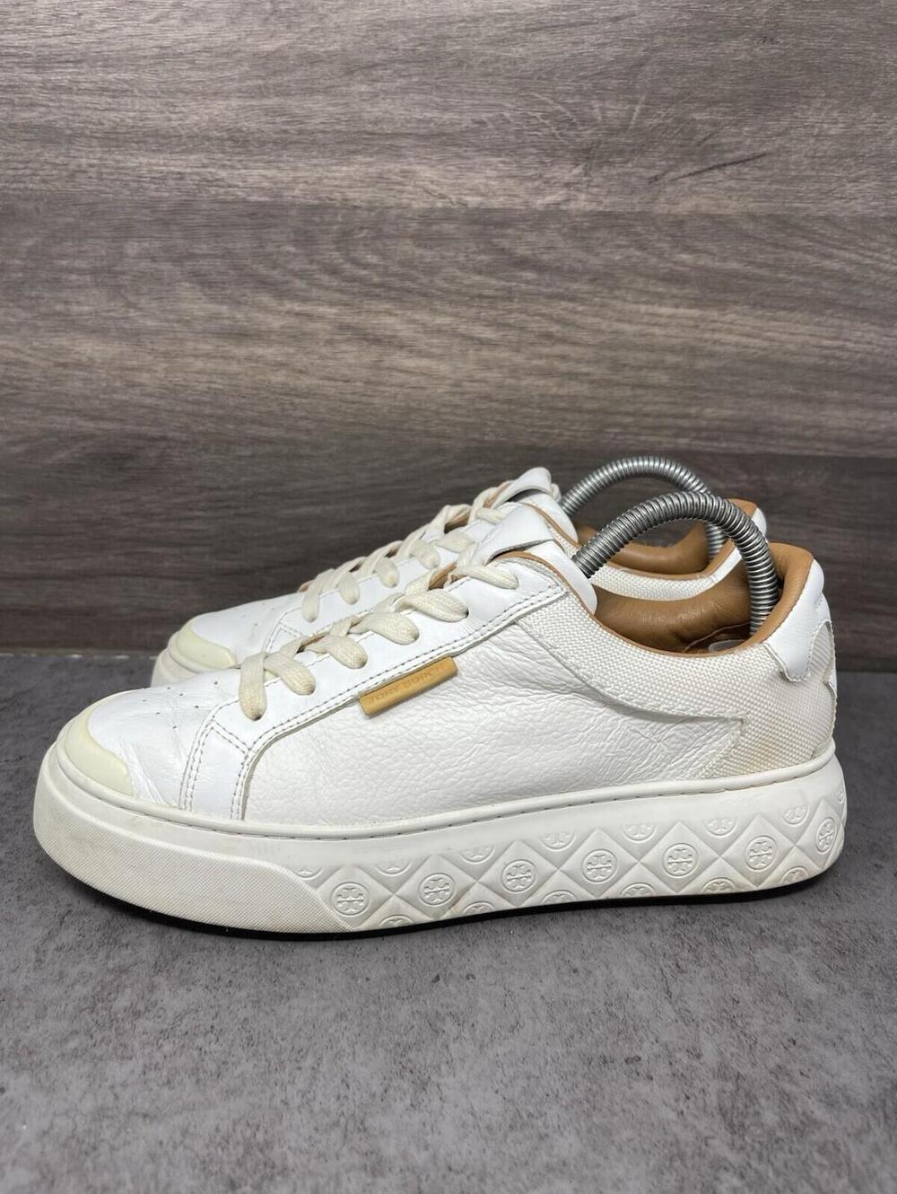 Tory Burch Ladybug Sneakers Womens Size 8 White Leather Low Top